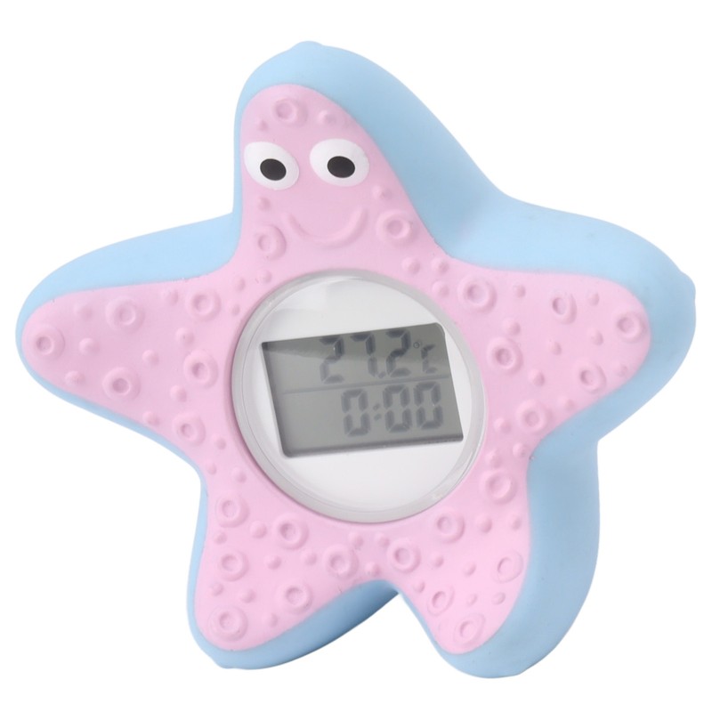 Baby Water Thermometer Starfish Clock Timing 3 Color Light Floating