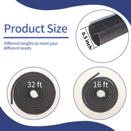 KEOHOLI Cat and Dog Cord Protector 1/2Inch - 16 Ft, Cord Covers for Cables Organisation, Flexible Cable Sleeve from Pet No Chew, Cord Protector for USB Cord Power Audio Video Cables