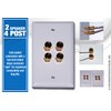 Speaker Wall Plate 4 Post for 2 Speakers and Color
