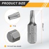 HARFINGTON 2pcs T15 Torx Screwdriver Bit 1/4" Hex Shank 25mm/1"
