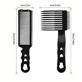 RUIENGCOMM Professioneller Friseur-Schneidkamm für Zuhause oder Salon, kompatibel mit allen Haarschneidemaschinen, Herren, Schwarz, 2 Stück