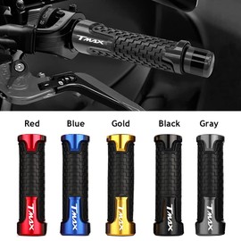 22 mm 7/8 Inch Motorcycle Handlebar Grips Universal CNC Aluminium Non-Slip Rubbers for T-MAX 500 Tmax530 Tmax560 2010-2022 (Black)