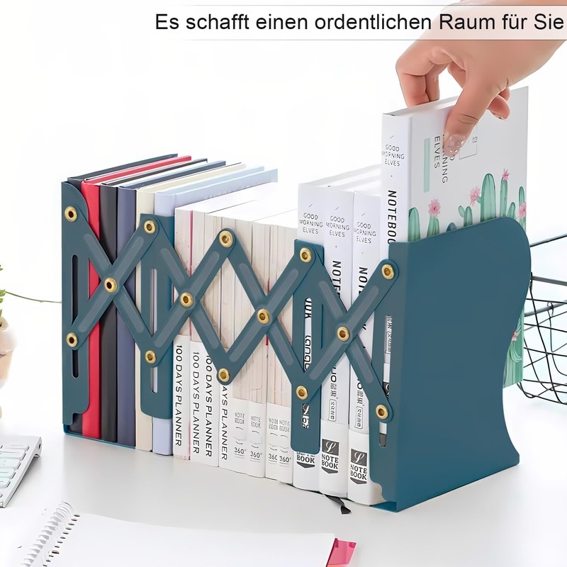 DARUITE Metal Bookend, Adjustable Bookends, Children's Book Holder for Bookcase,