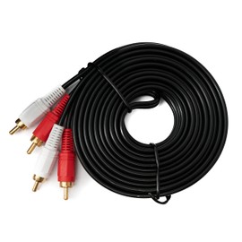 System-S RCA 2 RCA Cable 5 m Male to Male Stereo AV Adapter in Black