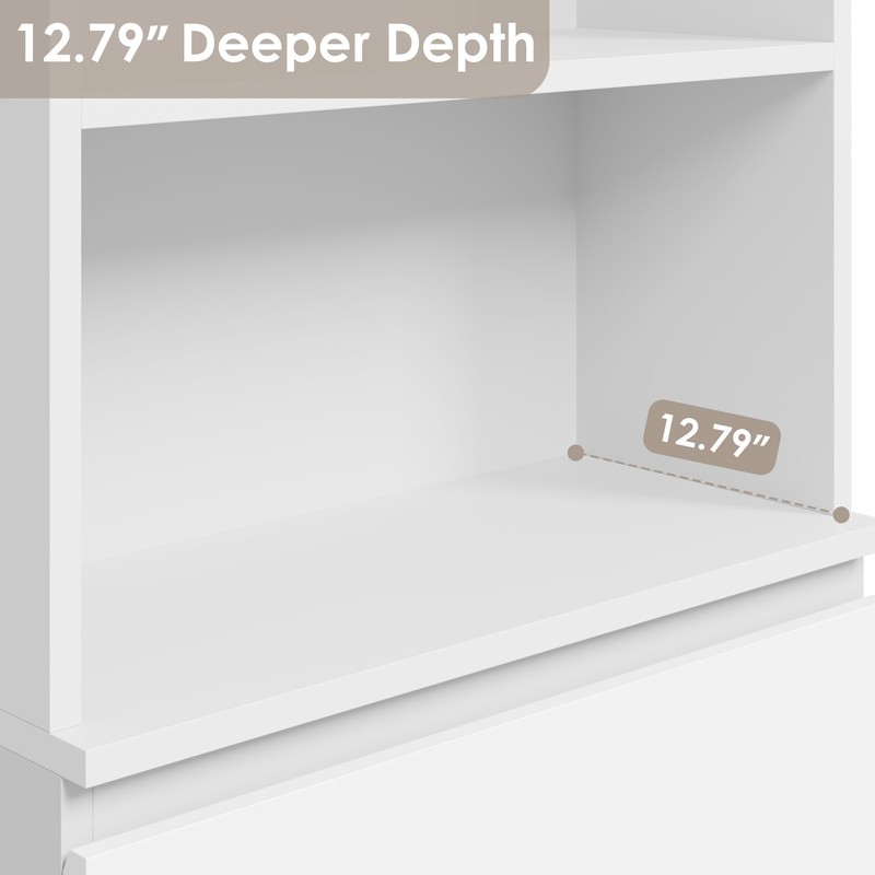 IDEALHOUSE 70" H Bookcase with 3 Storage Drawers,Tall Bookshelf w/