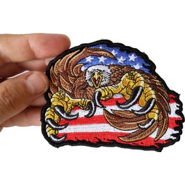 Big Claws Eagle - 4.3x3.5 inch - Embroidered Iron on Patch