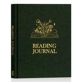 Lanpn Reading Journal Book Journal for Book Lovers Readers, 158 Pages Linen Hardcover Books Tracker Journal with 52 Book Reviews, 9.3" x 7.7" Reading Log Notebook Bookish Gifts (Green)