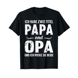 Men's T-Shirt with German Text “Ich habe Zwei Titel”, Gift for Dad and Grandad