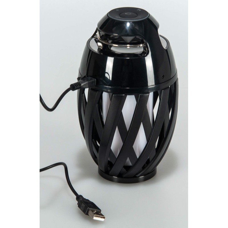 LED-Highlights Bluetooth Speaker Flame Light Black 10 x 24 cm