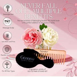 2 Pack Hair Brush and Comb Brush for Women - Ideal for Wet or Dry Hair, Detangling Hair Brush for Natural Long, Thick, Thin and Curly Hair (Black)