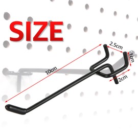 RILIHII 3.9 inches (10 cm) Perforated Board Hook Set, Rubber Included, T-Shaped, Thickness: 0.2 inches (5.5 mm), Compatible with Boards, Hole Pitch, 1.0 inches (25 mm), Hole Diameter, 0.2 inches (5 mm), Dedicated Fixing, Fastening, Metal Fittings, Punchi