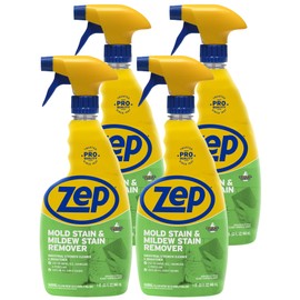 Zep Mold Stain and Mildew Stain Remover - 32 oz (Pack of 4) ZUMILDEW32 - Professional Strength No Scrub Formula