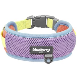 Blueberry Pet Large Dog Collar, Coral & Lilac Girl Dog Collar, Medium Pink Dog Collar for Female Dogs, Award-Winning, Eco-Friendly, Comfortable, Breathable Mesh, Fits 18"-26" Necks