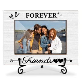 Friends Picture Frame - Forever Friends, Friend Gifts Photo Frame Birthday Gift for Bff Friend, Wood Picture Frame With Stand, Photo Frame 4 x 6 for Desktop Display Home Office Decor (Horizontal) -21