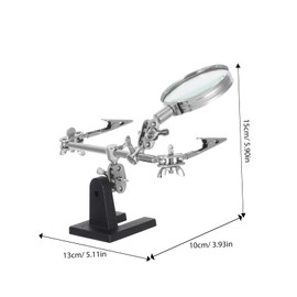 Hohopeti Heavy Duty Helping Hands Magnifier Clamp for Soldering Adjustable Third Hand Soldering Station with High Magnification for Precision Work Electronics