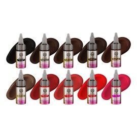 Kit Microblading Pigmento Cremoso Ouo Lunabel 10pzs 7.5ml Color Lt00509