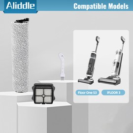 iFloor 3 Filter and Roller Brush Replacement for Tineco iFloor 3 and Floor One S3 Cordless Wet Dry Vacuum Cleaner, 2 Brush Rollers and 2 Filters