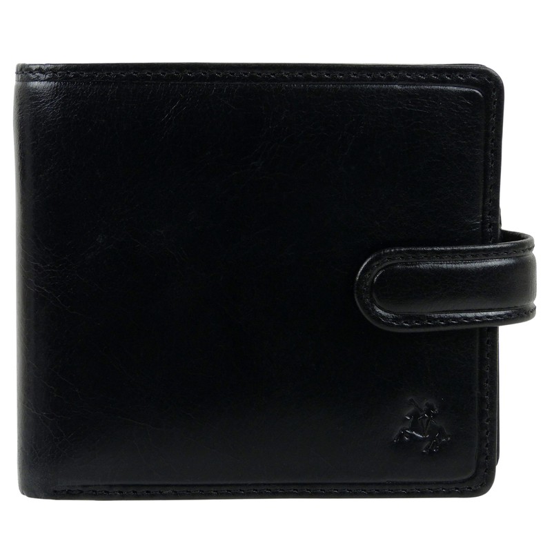 Mens Italian Leather Stylish RFID Protected Tabbed Wallet by Visconti