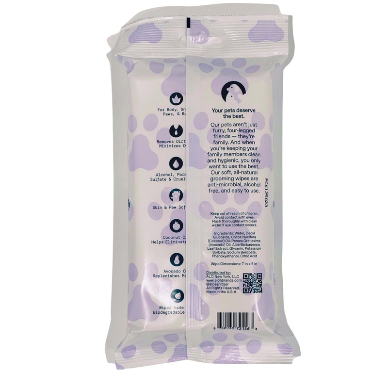 ALŌH Hypoallergenic | All-Natural | Multi-Purpose Pet Wipes, Unscented 50ct