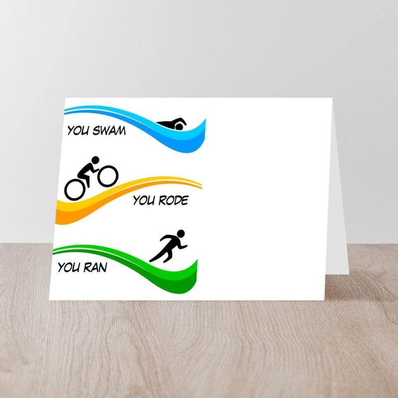 CafePress Triathlon Folded Greeting Card Matte
