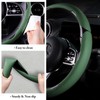 Car Steering Wheel Cover Leather Snap On 3Pcs Steering Wheel