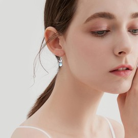 Scorpion/Cat/Fox/Phoenix/Dragonfly/Mouse Earrings for Women, 925 Sterling Silver Animal Leverback Earrings, Animal Jewellery, Gifts for Women Girls, Sterling Silver, Moonstone