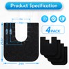 4 Pack Upgrade Toilet Mats for Bathroom U Shaped