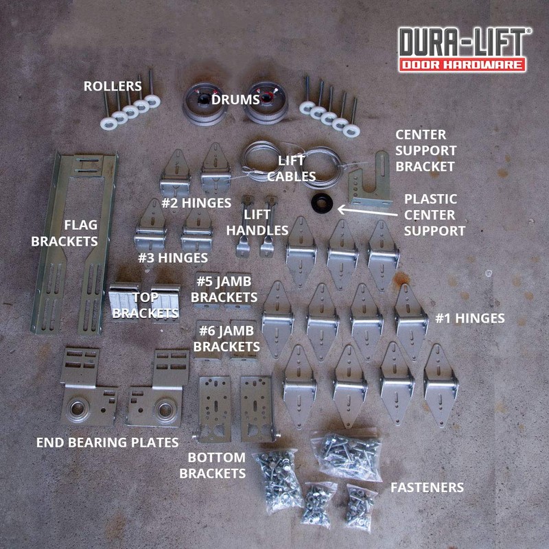 DURA-LIFT Garage Door Hardware Installation Kit for 16' by 7'