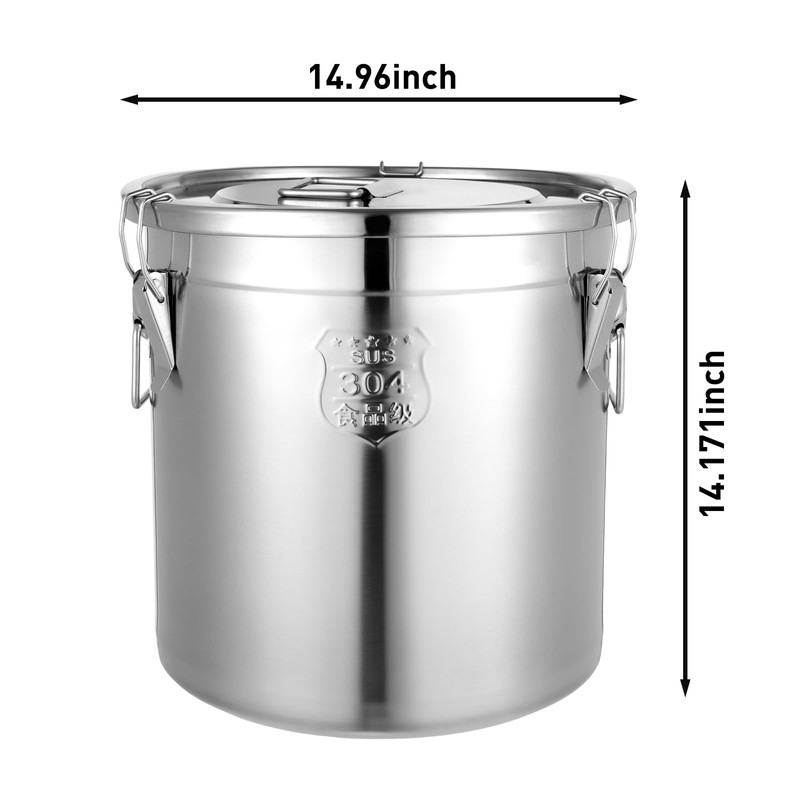 HAPPCUCOE Stainless Steel Airtight Canister for Kitchen,Food Storage Containers, Rice