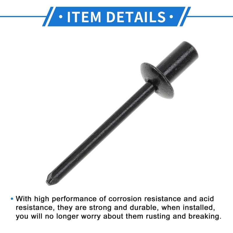 VekAuto 50 Pcs Dome Head Closed Sealing Rivets 4.8mm Grip