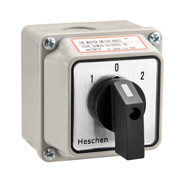 Heschen Universal Rotary Cam Selector Changover Switch, SZW26-20/D202.2D, with Master