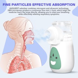 UHOUSEST UHOUSEST Nebuliser Machine for Adults & Kids, Portable Nebuliser with Charging Function Handheld Steam Inhaler for Home and Travel Use
