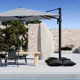 Malomke Sand Bags for Weight, 4-Pack 50LBS Heavy-Duty Fillable Sandbags for Weight to Hold Down Umbrella Base, Patio & Cantilever Umbrella Stands, Outdoor Furniture(Without Sand)(4, Medium)