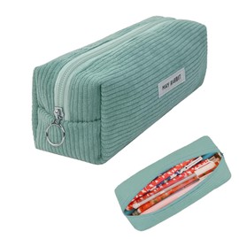 YALiya Corduroy Fabric Pencil Case Portable Storage Bag Pencil Case with Large Capacity Pencil Case with Practical Zip for School, Home and Office, E, Lightweight