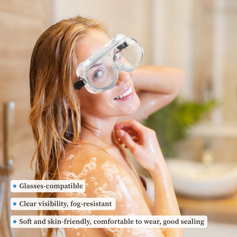 GENZYRE 2Pcs Safety Goggles, Clear Shower Face Shield Onion Goggles