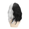 Black and White Short Curly Wig Women Cosplay Party Shoulder