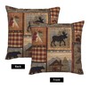 DATANSEN Set of 2 Square 20x20 inch Retro Brown Throw