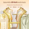Raybee 74" W Heavy Duty Clothes Rack, Double Rods Gold