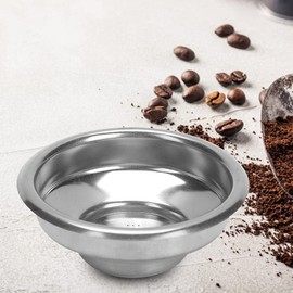 58mm Espresso Filter Basket,Stainless Steel Filter Basket,Double Layers Single Double Doses Semi Automatic Coffee Machine Bottomless Handle Filter(Single Doses)