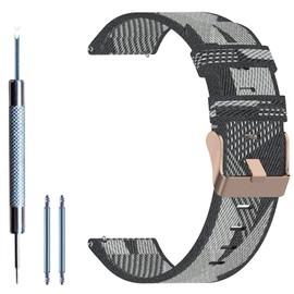 Lijinlan Replacement Watch Band for Casio F-91W/ F-93W/ F-94/ F-98W/ F-105W/ F-106W/ W-66/ W-85, 18mm Nylon Strap for Casio F91W Series Watch Wristband (Gray)