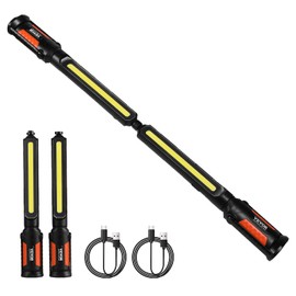 VEVOR JM-YP20 Underhood 1450LM, 4400mAh Rechargeable Magnetic Bright LED, Portable Cordless Mechanic Work Bar, for Car Repairing Inspection Garage Workshop Emergency Home Lighting, Silver+White