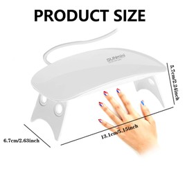USB Portable LED Nail Lamp, LED Nail Lamp Small, UV LED Lamp Nail Dryer Mini Portable, Mini Portable Nail Lamp, Mini LED Nail Lamp for Nail Gel, Portable Nail Dryer USB, French Manicure Stickers
