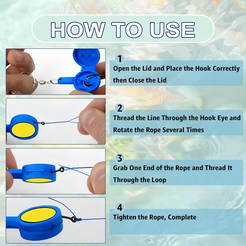 Knot Tying Tool Set 4 Pack, Hook Covers Sea Carp