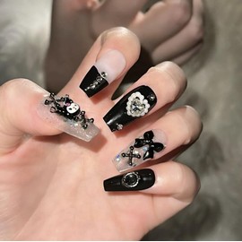 Handmade Nail Tip, Chromi, Painful Nail Design, Autumn and Winter, 3D Nail Art, False Nail Design, 24 Pieces, Popular, Cute, Simple, Fashion, Party, Daily Life, Bride Nail, Glossy False Nail