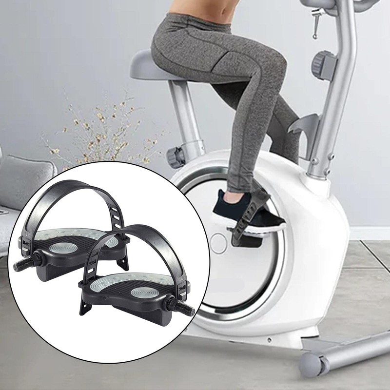 Amagogo 1 Pair of Exercise Bike Pedals with Straps Stationary