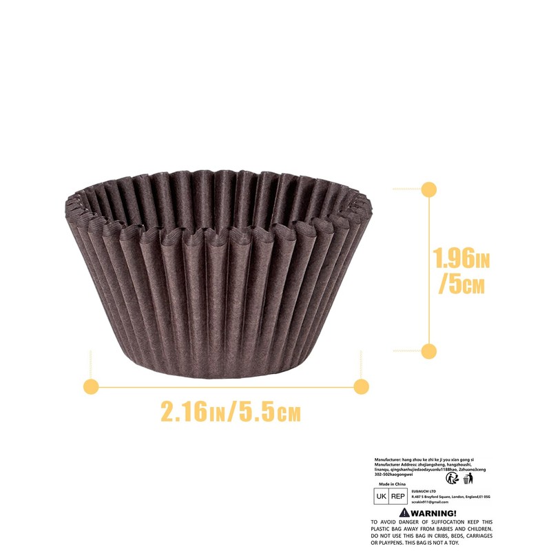 Gcardist Large Size Coffee Cupcake Liners 200-Count Muffin Liners Food