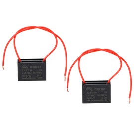 PATIKIL 2uF 450V CBB61 Capacitor, 2Pcs Ceiling Fan Capacitor, Black