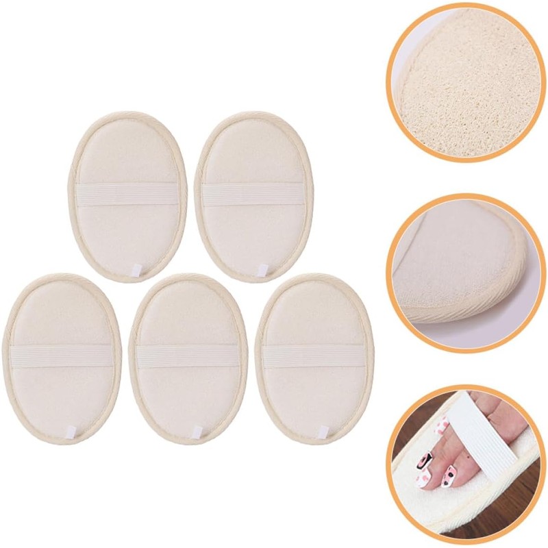 Esponja Exfoliante Corporal Ovalada de Fibra Paquete de 5 Piezas