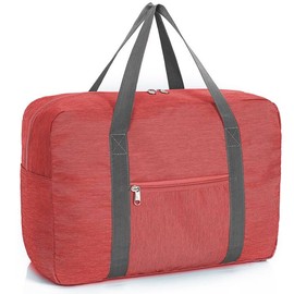 LASUK 18x13x6 Travel Bag, Foldable Travel Duffel Bag Tote, Spirit Airlines Personal Item Travel Bag, Gym Bag,Carry on Luggage Duffle,for Women and Men(Red)