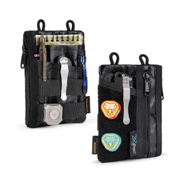 VIPERADE VE16 X-Pac EDC Pouch Small EDC Organiser Tool Bag with 7 Pockets, EDC Organiser Bag for Men, Small Multitool Organiser Pouch with Velcro Area, EDC Pocket Pouch Black Soft